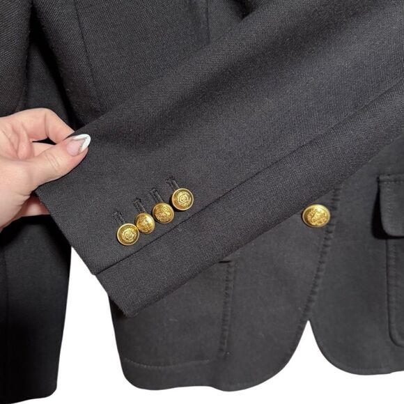 J CREW- Rhodes Two Button Blazer in 100% Italian Wool Wrinkle Resistant Black, 8 - Picture 6 of 16